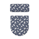 White Baby Polar Bear Pattern Print Toilet Lid And Tank Cover Set