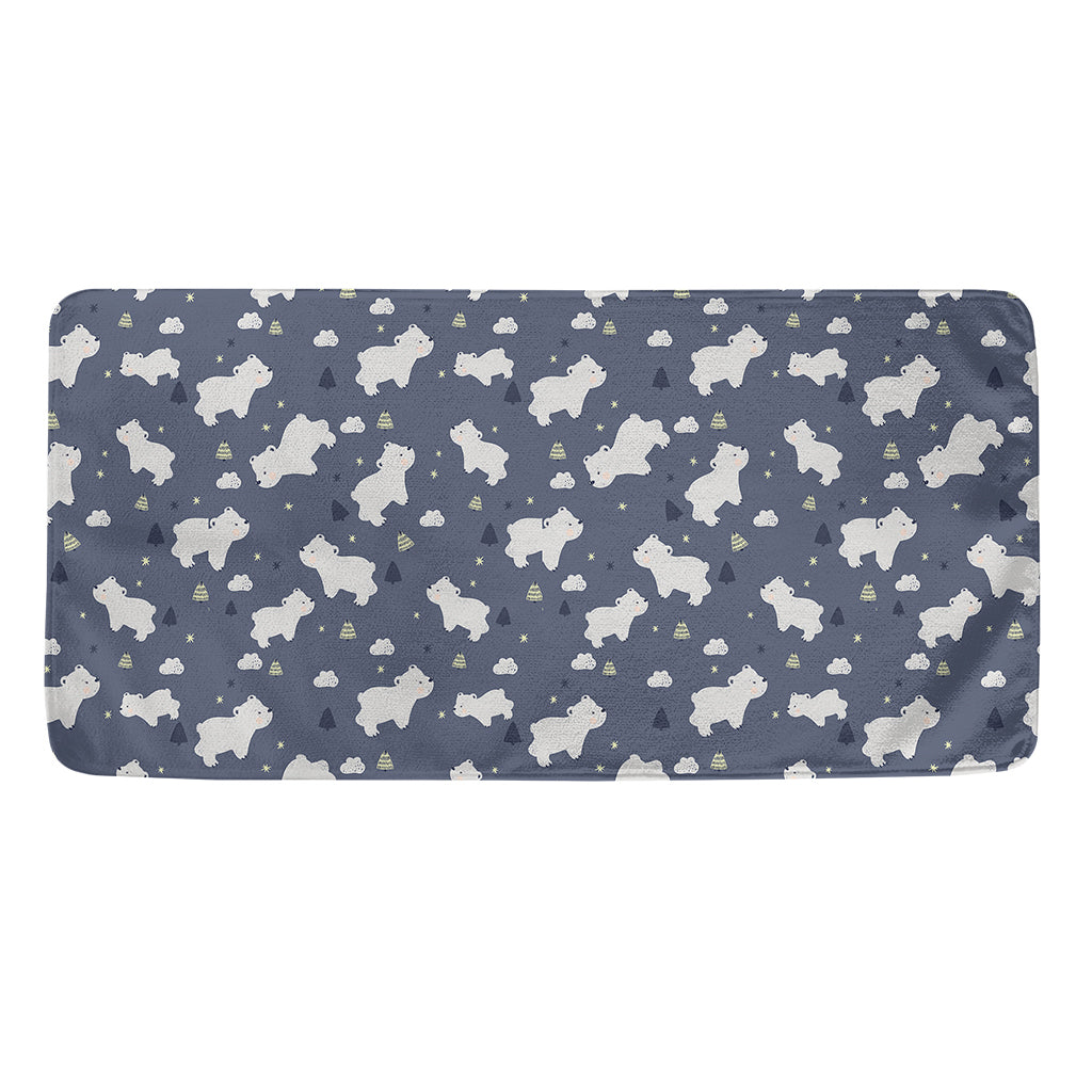 White Baby Polar Bear Pattern Print Towel