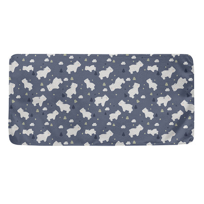 White Baby Polar Bear Pattern Print Towel