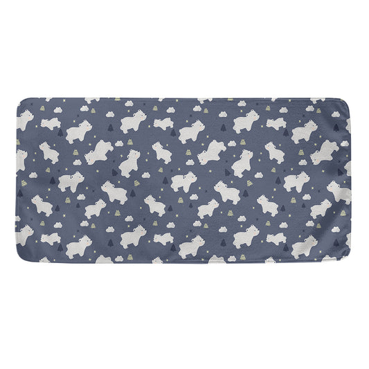 White Baby Polar Bear Pattern Print Towel