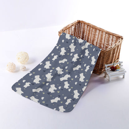 White Baby Polar Bear Pattern Print Towel