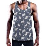 White Baby Polar Bear Pattern Print Training Tank Top