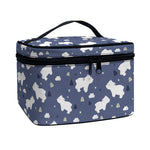 White Baby Polar Bear Pattern Print Travel Makeup Bag