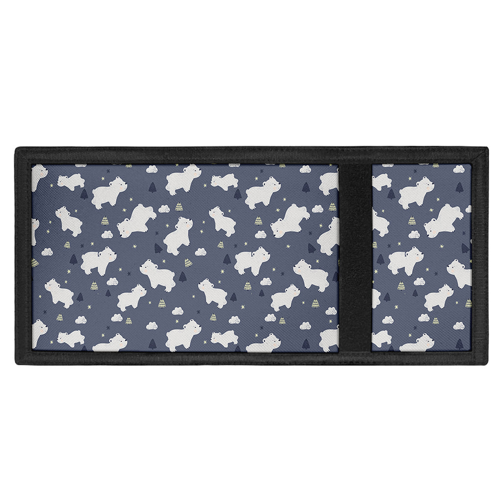 White Baby Polar Bear Pattern Print Trifold Wallet