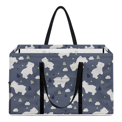 White Baby Polar Bear Pattern Print Utility Tote Bag