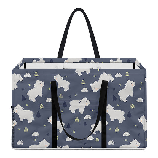 White Baby Polar Bear Pattern Print Utility Tote Bag