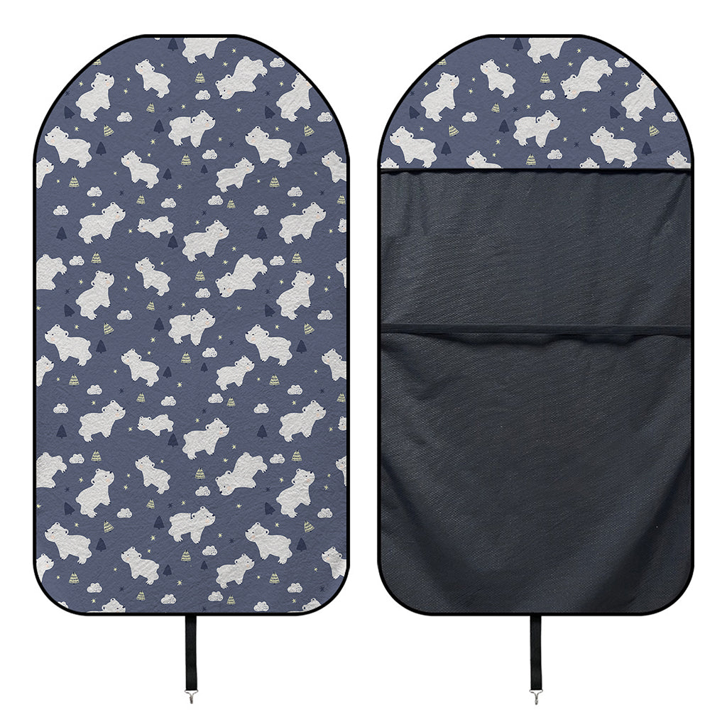 White Baby Polar Bear Pattern Print Waterproof Car Seat Cover