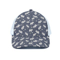 White Baby Polar Bear Pattern Print White Mesh Trucker Hat