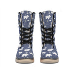 White Baby Polar Bear Pattern Print Winter Boots