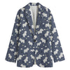 White Baby Polar Bear Pattern Print Women's Blazer