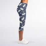 White Baby Polar Bear Pattern Print Women's Capri Leggings
