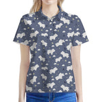 White Baby Polar Bear Pattern Print Women's Polo Shirt