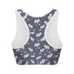 White Baby Polar Bear Pattern Print Women's Sports Bra
