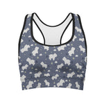 White Baby Polar Bear Pattern Print Women's Sports Bra