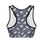 White Baby Polar Bear Pattern Print Women's Sports Bra