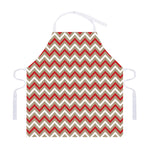 White Beige And Red Chevron Print Adjustable Apron