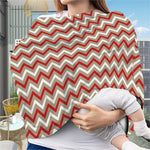 White Beige And Red Chevron Print Baby Seat Cover