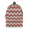 White Beige And Red Chevron Print School Backpack