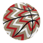 White Beige And Red Chevron Print Basketball