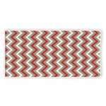 White Beige And Red Chevron Print Beach Towel