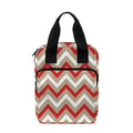 White Beige And Red Chevron Print Bible Tote Bag