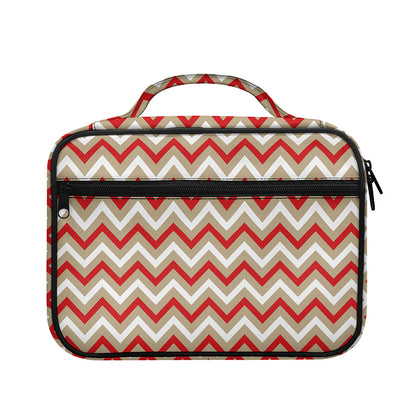 White Beige And Red Chevron Print Briefcase Bible Bag