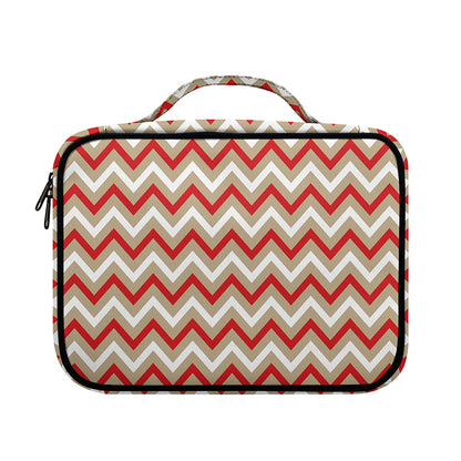 White Beige And Red Chevron Print Briefcase Bible Bag