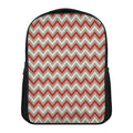 White Beige And Red Chevron Print Casual Backpack
