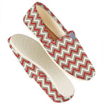 White Beige And Red Chevron Print Casual Shoes