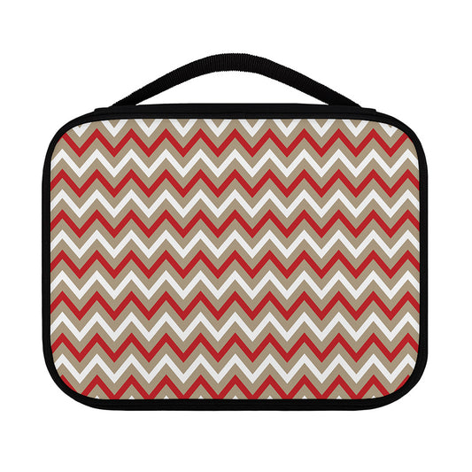 White Beige And Red Chevron Print Classic Bible Case