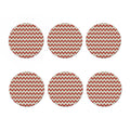 White Beige And Red Chevron Print Coaster Set