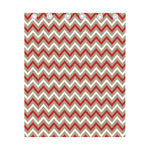 White Beige And Red Chevron Print Curtain