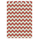 White Beige And Red Chevron Print Curtain