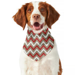 White Beige And Red Chevron Print Dog Bandana