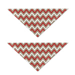 White Beige And Red Chevron Print Dog Bandana