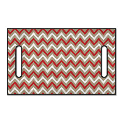 White Beige And Red Chevron Print Golf Cart Seat Cover
