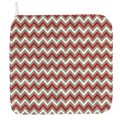White Beige And Red Chevron Print Hand Towel