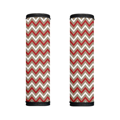 White Beige And Red Chevron Print Handle Covers