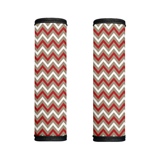 White Beige And Red Chevron Print Handle Covers