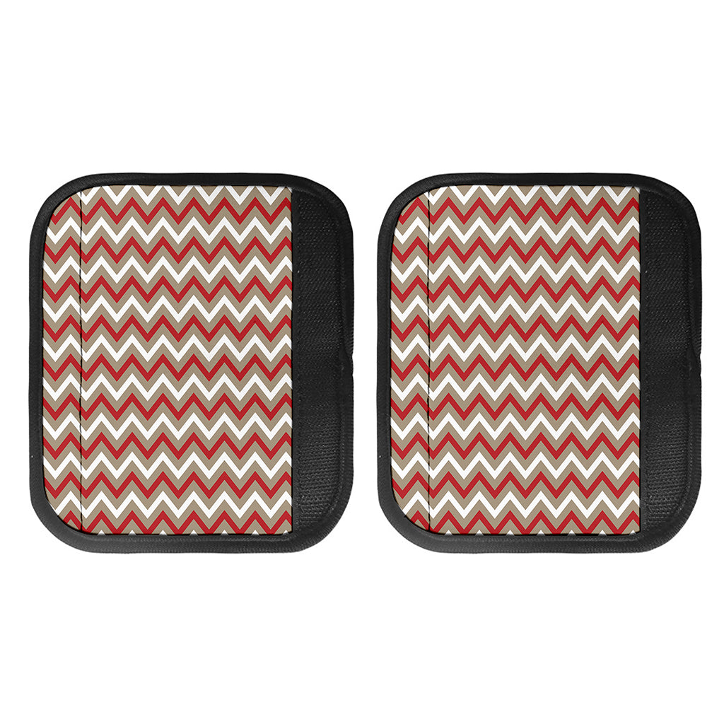 White Beige And Red Chevron Print Handle Covers