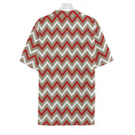 White Beige And Red Chevron Print Hawaiian Shirt