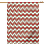 White Beige And Red Chevron Print House Flag
