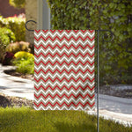 White Beige And Red Chevron Print House Flag