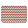 White Beige And Red Chevron Print Indoor Door Mat
