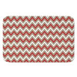 White Beige And Red Chevron Print Indoor Door Mat