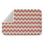 White Beige And Red Chevron Print Indoor Door Mat