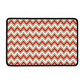 White Beige And Red Chevron Print Kitchen Mat