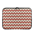 White Beige And Red Chevron Print Laptop Sleeve