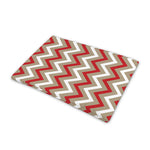 White Beige And Red Chevron Print Pet Cooling Mat Cover