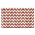 White Beige And Red Chevron Print Polyester Doormat